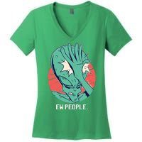 Ew People Alien Facepalm Women's V-Neck T-Shirt