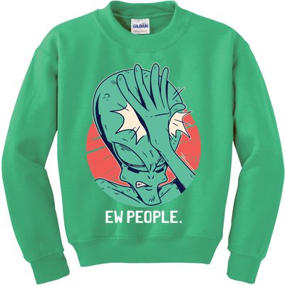Ew People Alien Facepalm Kids Sweatshirt
