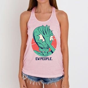 Ew People Alien Facepalm Women's Knotted Racerback Tank