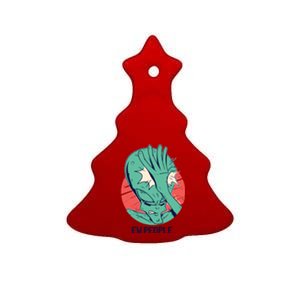 Ew People Alien Facepalm Ceramic Tree Ornament