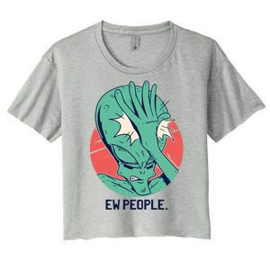 Ew People Alien Facepalm Women's Crop Top Tee