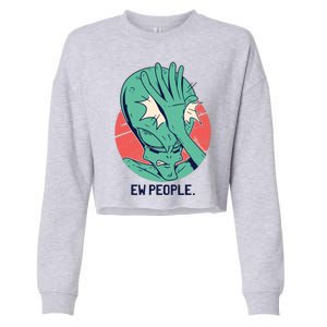 Ew People Alien Facepalm Cropped Pullover Crew