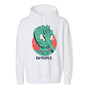 Ew People Alien Facepalm Garment-Dyed Fleece Hoodie