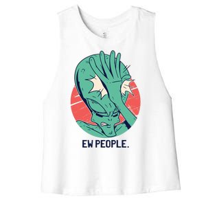 Ew People Alien Facepalm Women's Racerback Cropped Tank