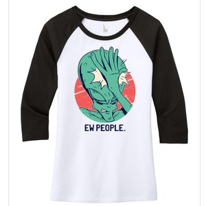 Ew People Alien Facepalm Women's Tri-Blend 3/4-Sleeve Raglan Shirt