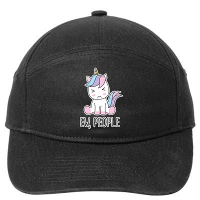 Ew People Funny Cute Unicorn 7-Panel Snapback Hat