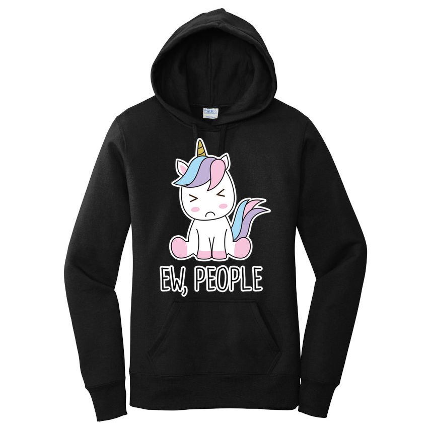 Ew People Funny Cute Unicorn Women's Pullover Hoodie