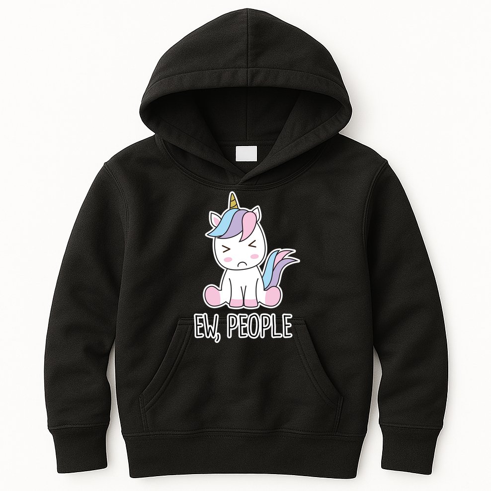 Ew People Funny Cute Unicorn Kids Hoodie