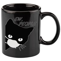 Ew People Quarantine Cat 11oz C Handle Ceramic Mug