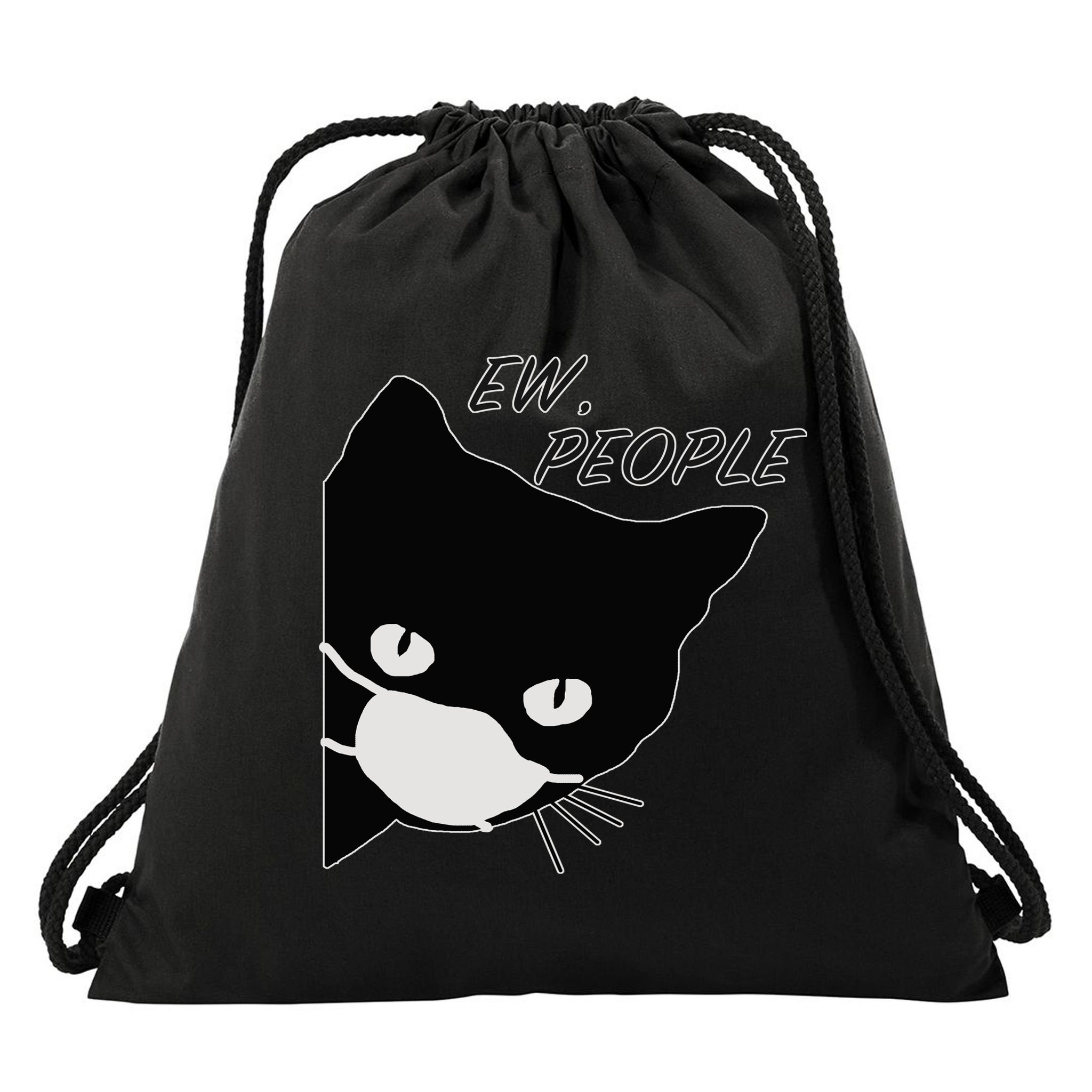 Ew People Quarantine Cat Drawstring Bag