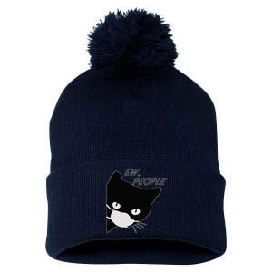 Ew People Quarantine Cat Pom Pom 12in Knit Beanie