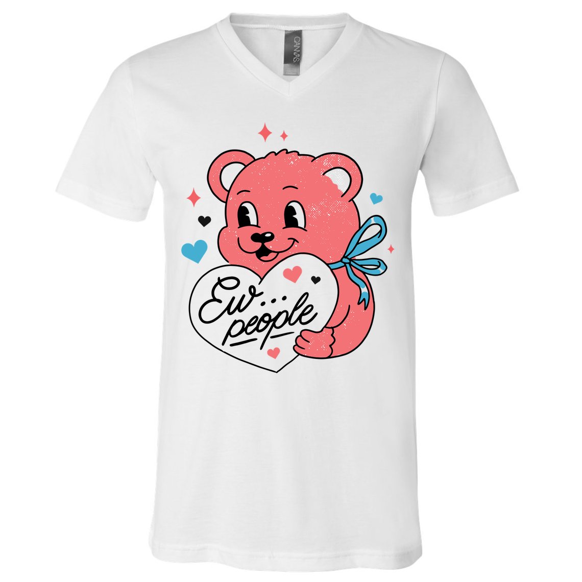 Ew People Teddy Bear V-Neck T-Shirt