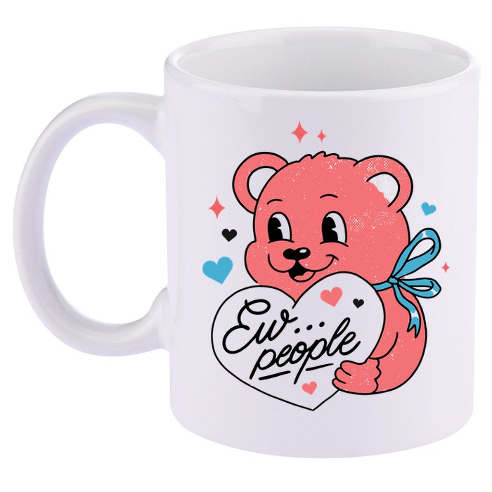 Ew People Teddy Bear 11oz C Handle Ceramic Mug