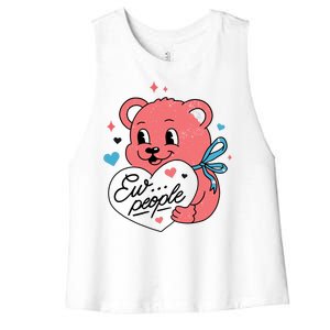 Ew People Teddy Bear Women's Racerback Cropped Tank