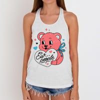 Ew People Teddy Bear Women's Knotted Racerback Tank