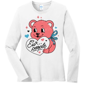 Ew People Teddy Bear Ladies Long Sleeve Shirt