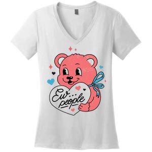 Ew People Teddy Bear Women's V-Neck T-Shirt