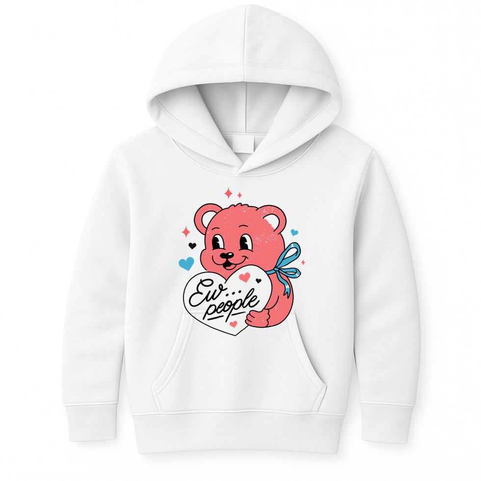 Ew People Teddy Bear Kids Hoodie