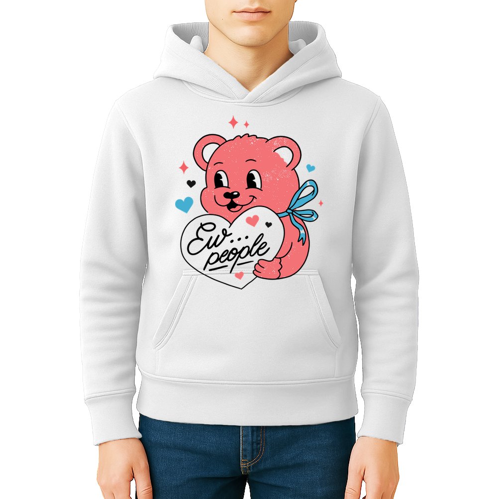 Ew People Teddy Bear Kids Hoodie