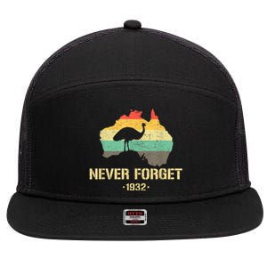 Emu War 1932 Funny Australia History 7 Panel Mesh Trucker Snapback Hat