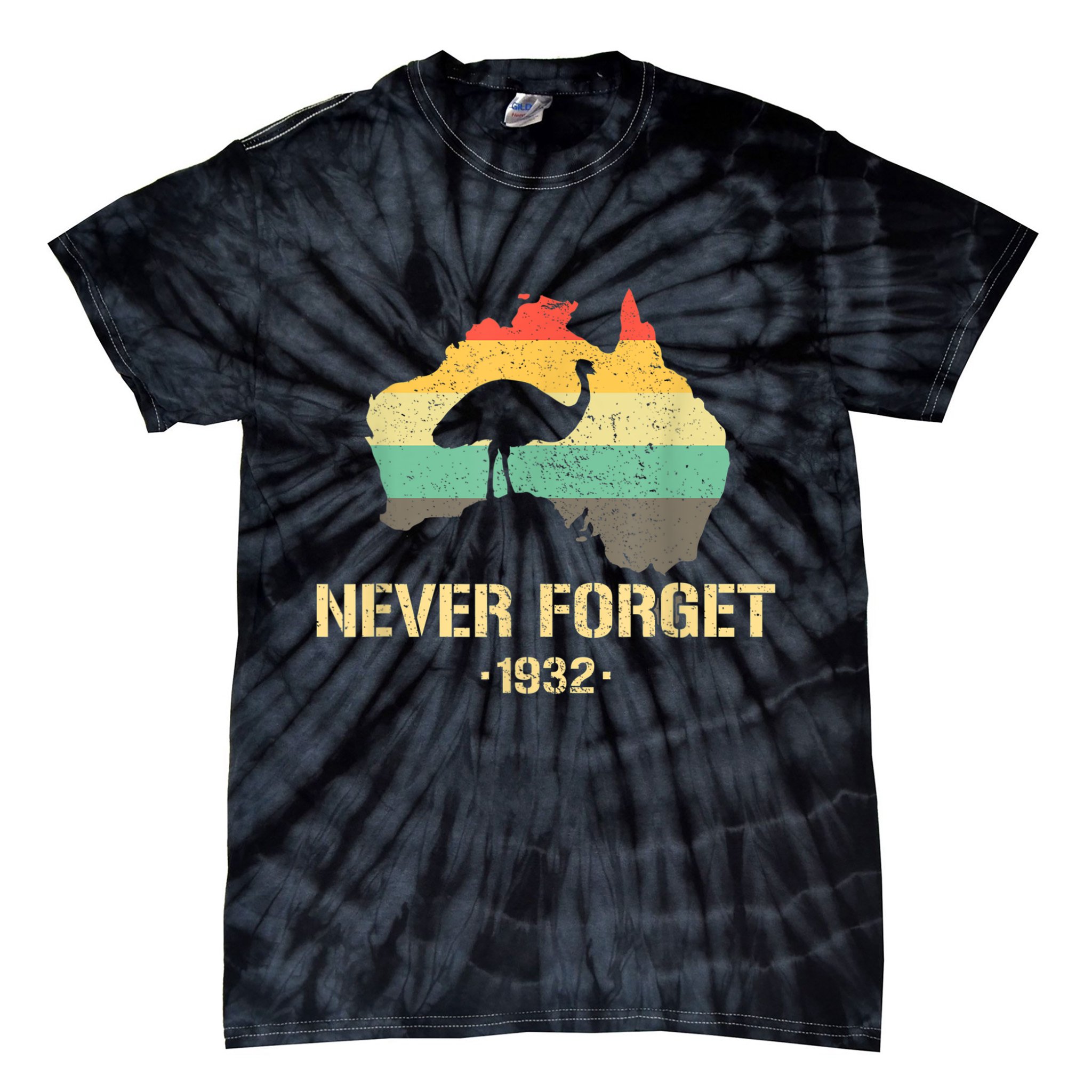 Emu War 1932 Funny Australia History Tie-Dye T-Shirt