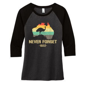 Emu War 1932 Funny Australia History Women's Tri-Blend 3/4-Sleeve Raglan Shirt