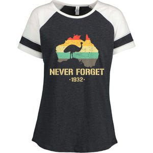 Emu War 1932 Funny Australia History Enza Ladies Jersey Colorblock Tee