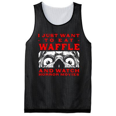 Eat Waffle And Watch Horror Movies Pancake Movie Lover Mesh Reversible Basketball Jersey Tank