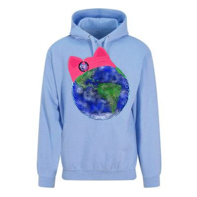 Earth Wearing A Pink Pussy Cat Hat Unisex Surf Hoodie