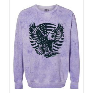 Eagle With American Flag Colorblast Crewneck Sweatshirt