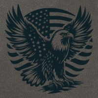 Eagle With American Flag Cotton Canvas Backpack