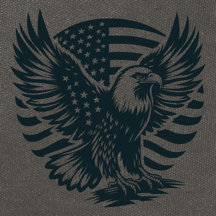 Eagle With American Flag Cotton Canvas Backpack