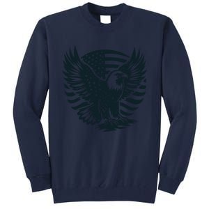 Eagle With American Flag Tall Sweatshirt