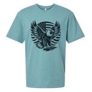 Eagle With American Flag Sueded Cloud Jersey T-Shirt