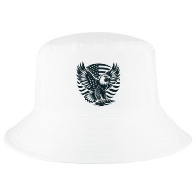 Eagle With American Flag Cool Comfort Performance Bucket Hat