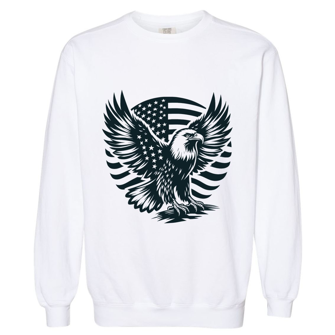 Eagle With American Flag Garment-Dyed Sweatshirt