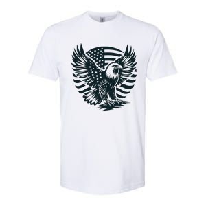 Eagle With American Flag Softstyle CVC T-Shirt