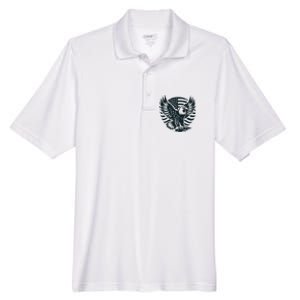 Eagle With American Flag Men's Origin Performance Pique Polo