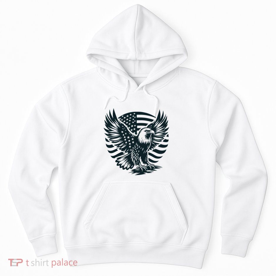 Eagle With American Flag Hoodie