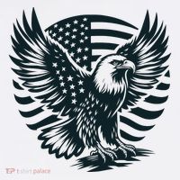 Eagle With American Flag Sustainable Bucket Hat
