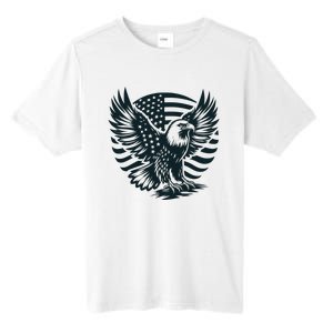 Eagle With American Flag Tall Fusion ChromaSoft Performance T-Shirt