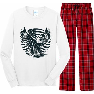 Eagle With American Flag Long Sleeve Pajama Set