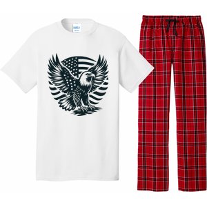 Eagle With American Flag Pajama Set