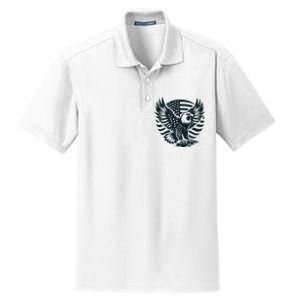 Eagle With American Flag Dry Zone Grid Polo