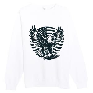 Eagle With American Flag Premium Crewneck Sweatshirt