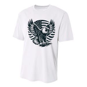 Eagle With American Flag Performance Sprint T-Shirt