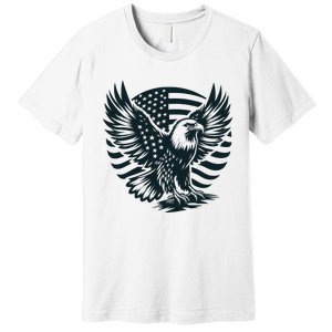 Eagle With American Flag Premium T-Shirt