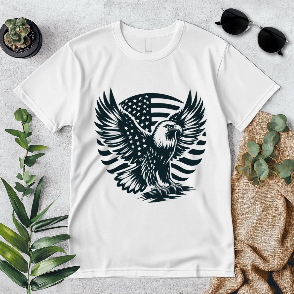 Eagle With American Flag Premium T-Shirt