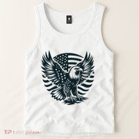 Eagle With American Flag Tank Top