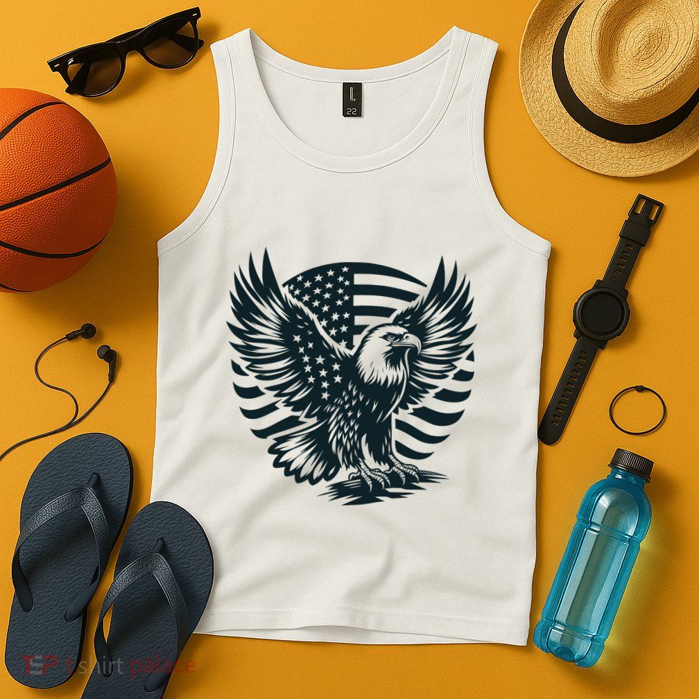 Eagle With American Flag Tank Top